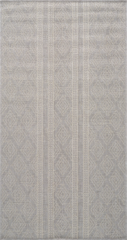 CHRISTOPHR Tapis Extérieur - Tapis Bohème Extérieur et Intérieur, Durable, Terrasse, Balcon, Véranda, Salon, Cuisine - Gris, Ivoire