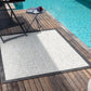 MBER Tapis Extérieur - Tapis Bohème Extérieur et Intérieur, Terrasse, Balcon, Véranda, Salon, Cuisine, Entretien Facile - Gris, Ivoire