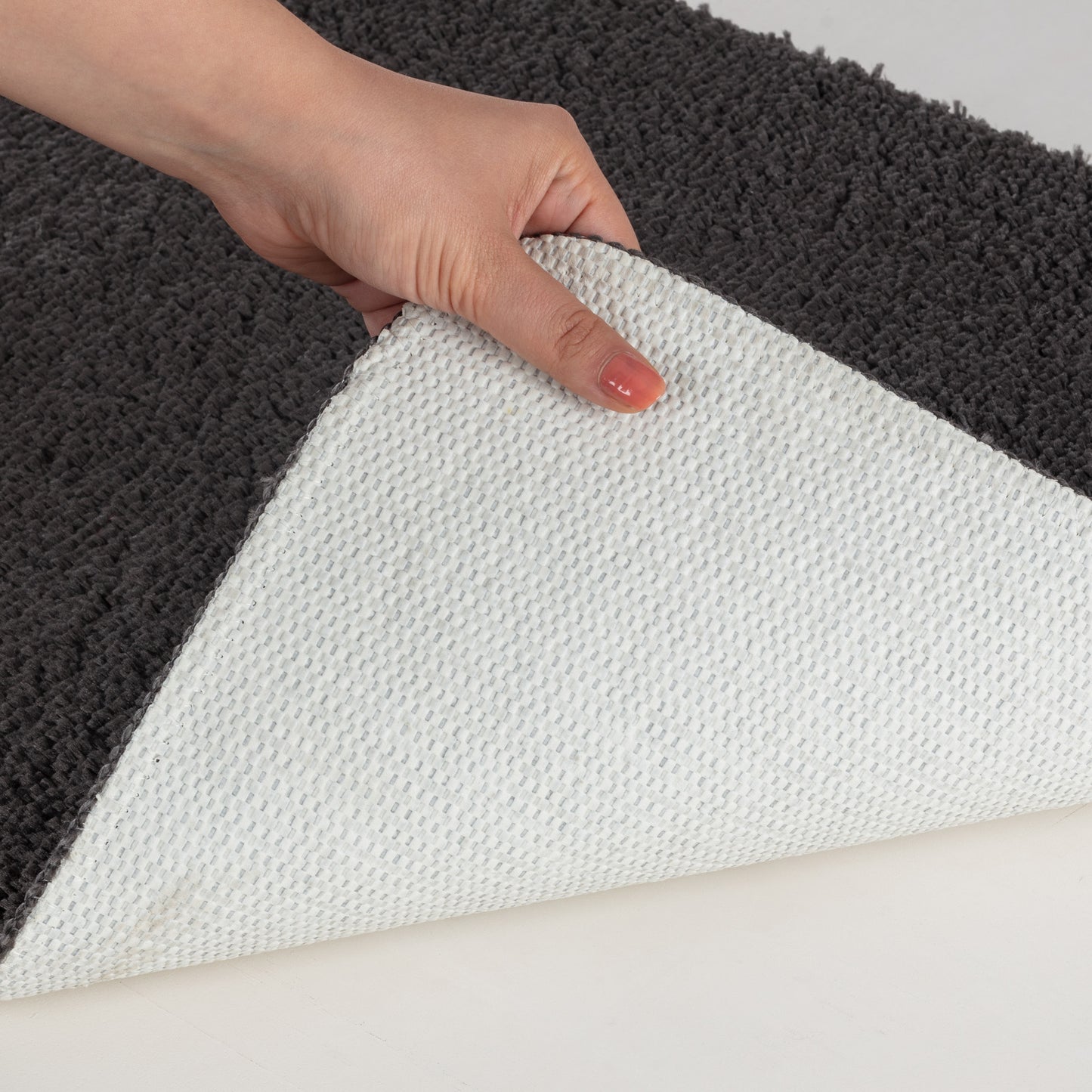 MEGGIN Tapis Salle de Bain - Tapis Antidérapant, Lavable en Machine, Poils Longs, Doux, Durable, Absorbant, Séchage Rapide - Gris