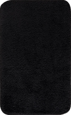 MEGGIN Tapis Salle de Bain - Tapis Antidérapant, Lavable en Machine, Poils Longs, Doux, Durable, Absorbant, Séchage Rapide - Noir