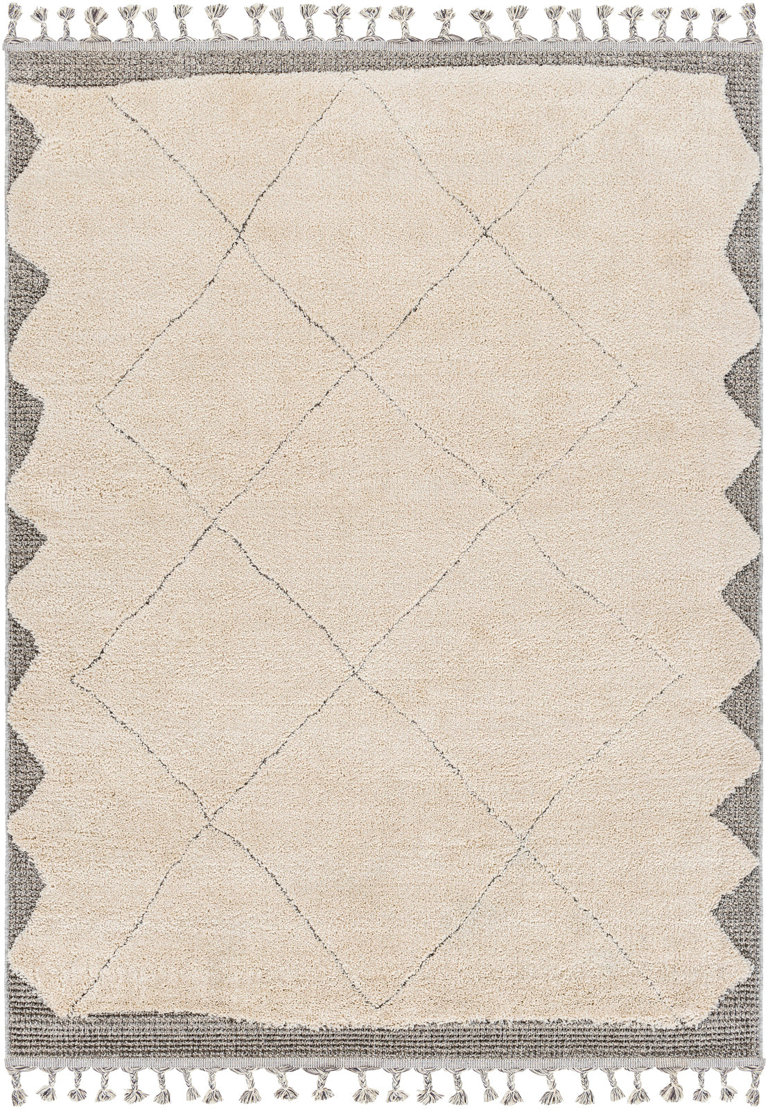 WELLMAN Teppich - Tapis Traditionnel, Salon, Chambre - Tapis Ethnique à Poils Courts, Doux, Durable, Entretien Facile - Beige, Gris