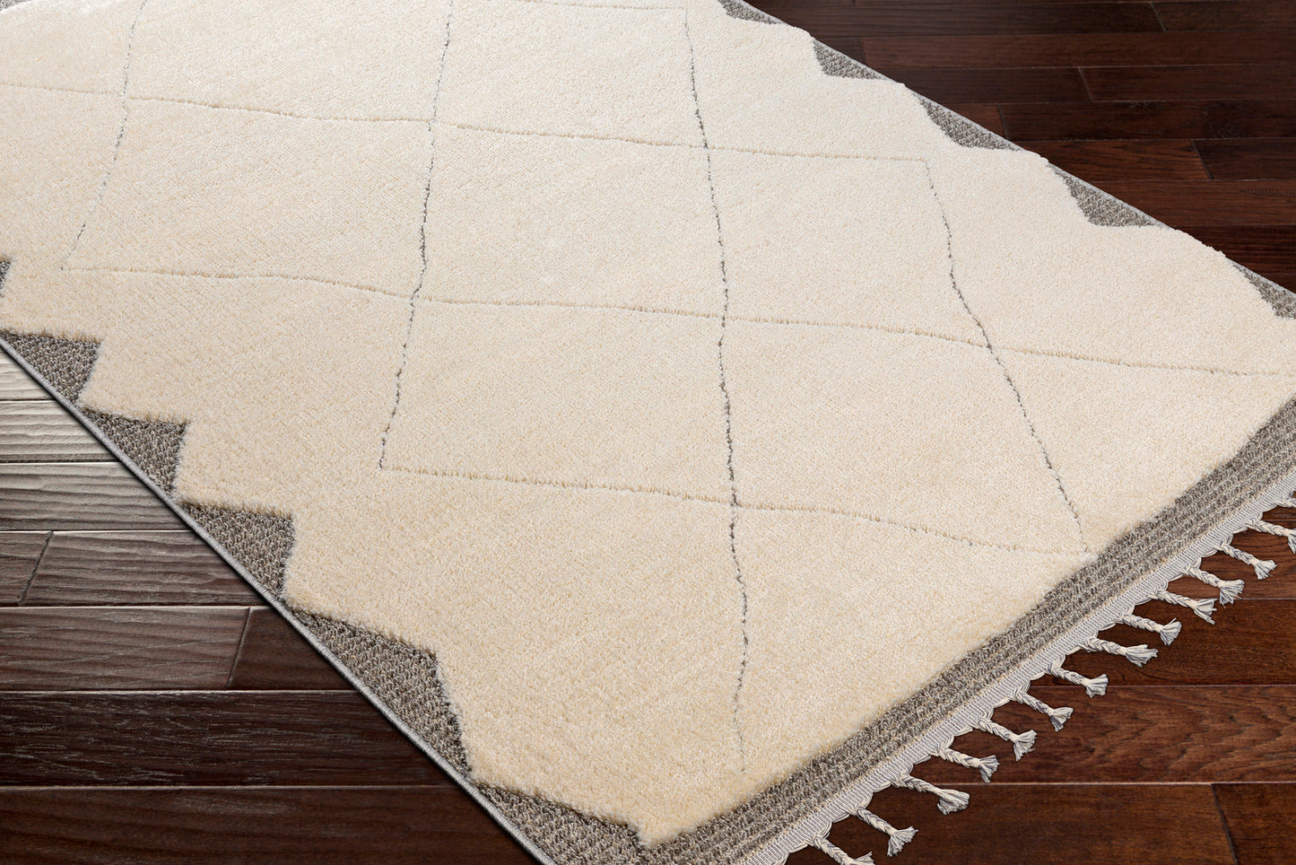 WELLMAN Teppich - Tapis Traditionnel, Salon, Chambre - Tapis Ethnique à Poils Courts, Doux, Durable, Entretien Facile - Beige, Gris