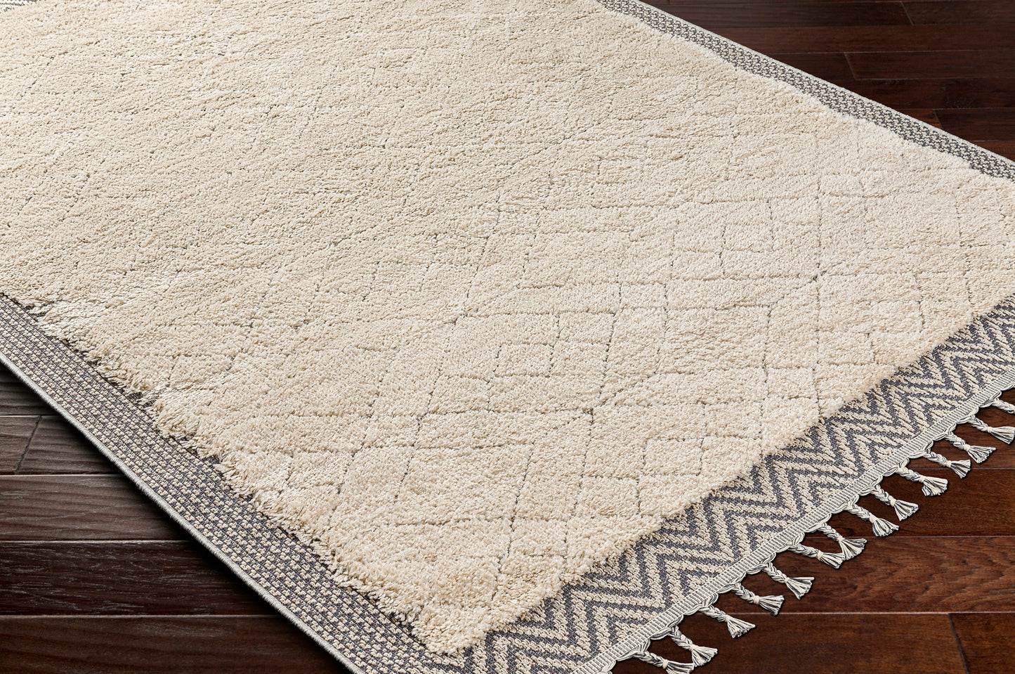 Ethnischer Berber Teppich - Beige/Grau - WELLSBURG