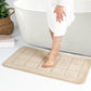 ALENE Set 2 Tapis Salle de Bain et WC - Tapis Antidérapants, Lavables en Machine, Poils Longs, Doux, Absorbants, Séchage Rapide - Beige