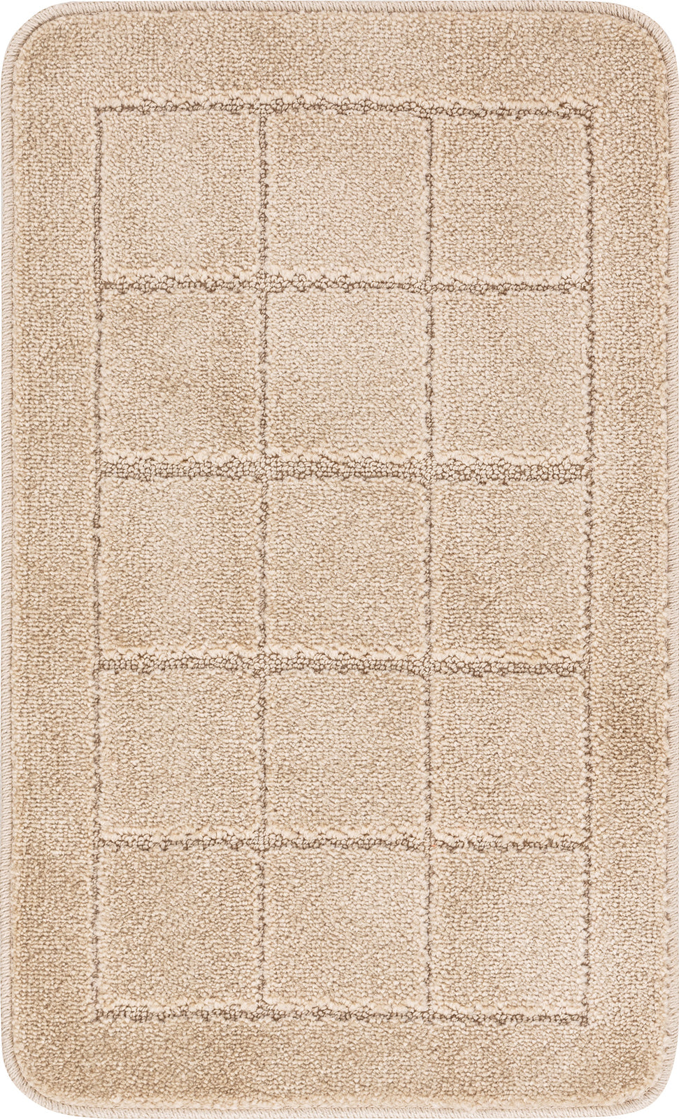 ALENE Set 2 Tapis Salle de Bain et WC - Tapis Antidérapants, Lavables en Machine, Poils Longs, Doux, Absorbants, Séchage Rapide - Beige