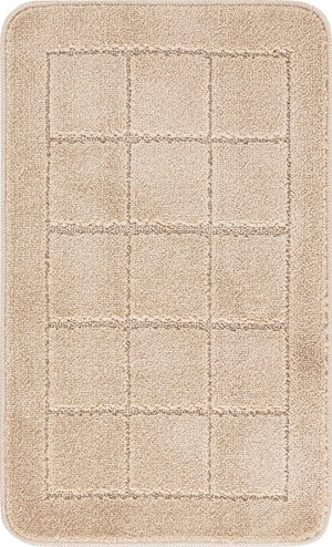 ALENE Set 2 Tapis Salle de Bain et WC - Tapis Antidérapants, Lavables en Machine, Poils Longs, Doux, Absorbants, Séchage Rapide - Beige