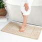 ALENE Set 2 Tapis Salle de Bain et WC - Tapis Antidérapants, Lavables en Machine, Poils Longs, Doux, Absorbants, Séchage Rapide - Beige