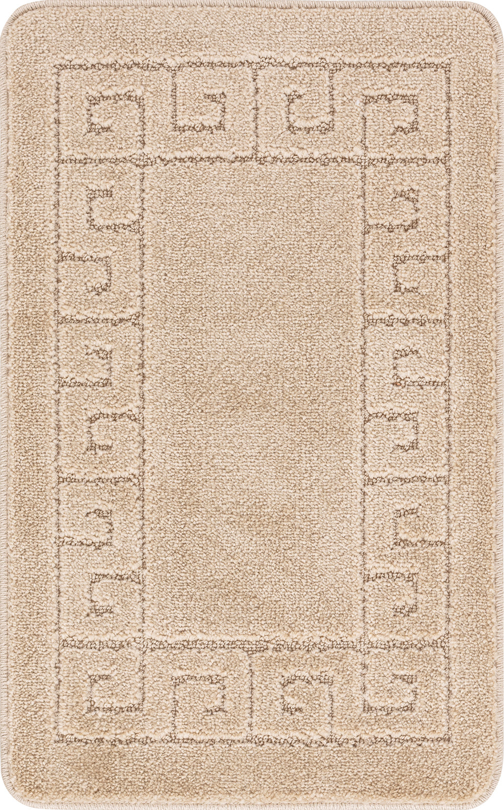 ALENE Set 2 Tapis Salle de Bain et WC - Tapis Antidérapants, Lavables en Machine, Poils Longs, Doux, Absorbants, Séchage Rapide - Beige