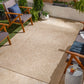 KINGSLEY Outdoor Jute-Look Teppich I In & Outdoor Boho Wetterfest Teppich für den Balkon, Terrasse, Garten I Beige, Elfenbein