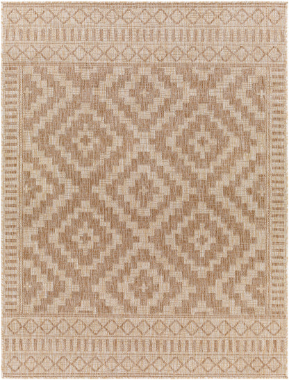 KIRKMAN Outdoor Jute-Look Teppich I In & Outdoor Boho Wetterfest Teppich für den Balkon, Terrasse, Garten I Elfenbein, Beige