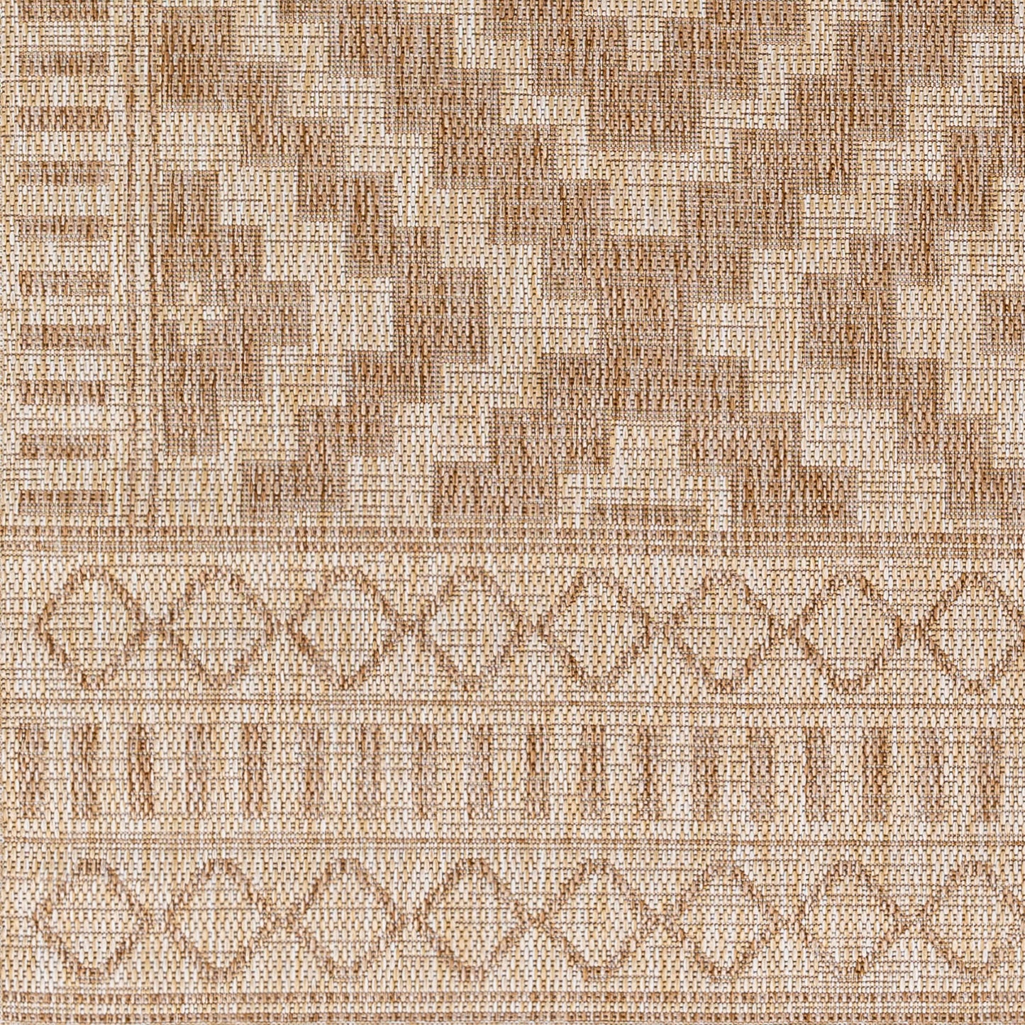 KIRKMAN Outdoor Jute-Look Teppich I In & Outdoor Boho Wetterfest Teppich für den Balkon, Terrasse, Garten I Elfenbein, Beige