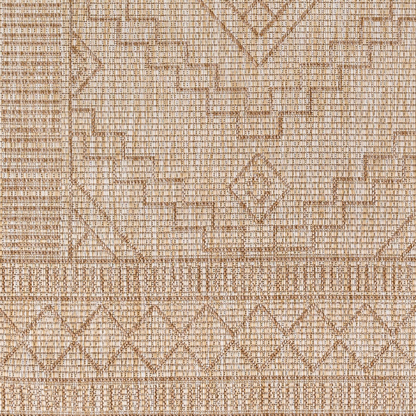 KIRKMAN Outdoor Jute-Look Teppich I In & Outdoor Boho Wetterfest Teppich für den Balkon, Terrasse, Garten I Elfenbein, Beige