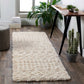 CARTER Tapis Shaggy - Tapis Bohème, Salon, Chambre - Tapis Ethnique à Poils Longs, Doux, Moelleux, Entretien Facile - Ivoire, Beige