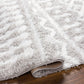 CARTER Tapis Shaggy - Tapis Moderne, Salon, Chambre - Tapis Ethnique à Poils Longs, Doux, Moelleux, Entretien Facile - Blanc, Gris