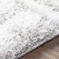 CARTER Tapis Shaggy - Tapis Moderne, Salon, Chambre - Tapis Ethnique à Poils Longs, Doux, Moelleux, Entretien Facile - Blanc, Gris