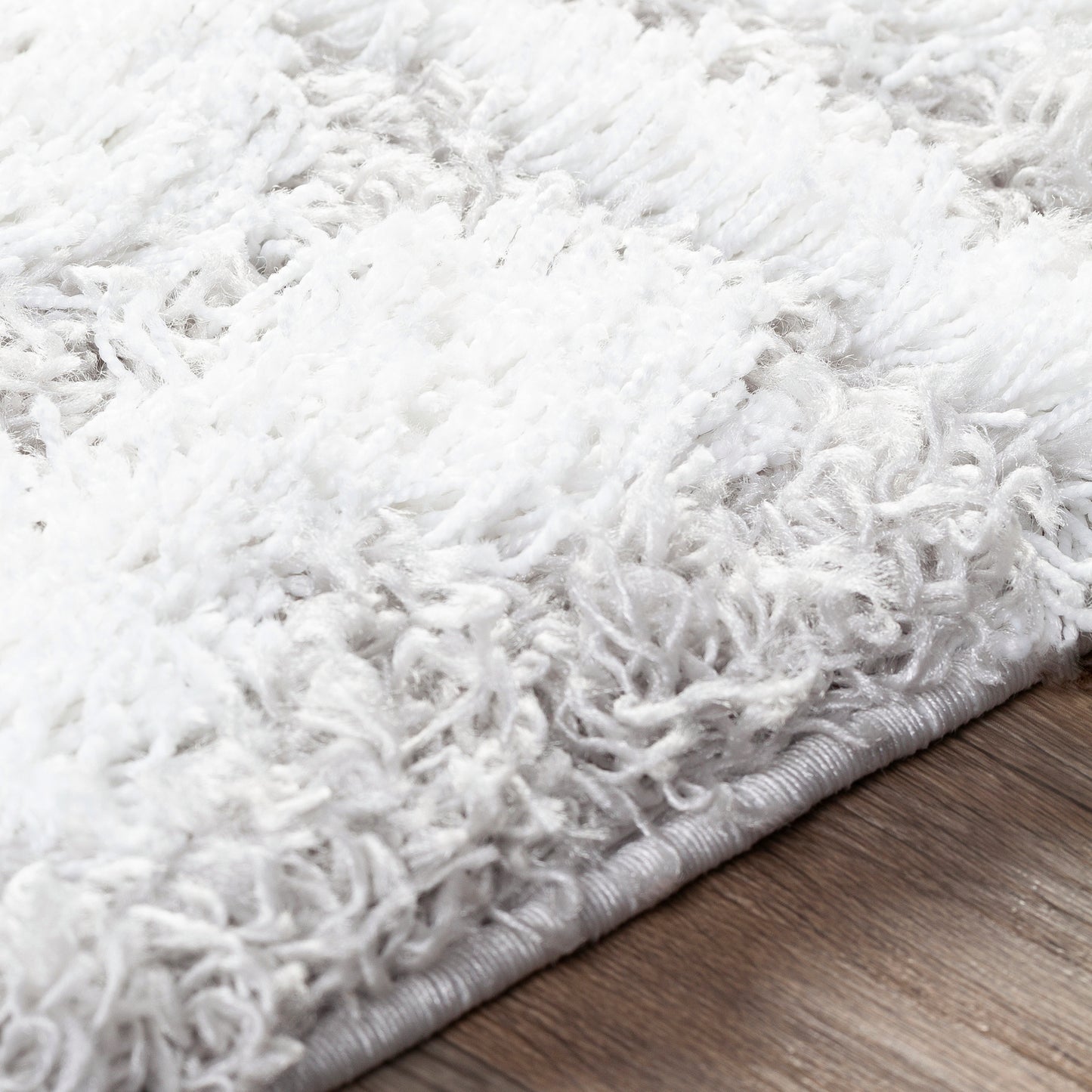 CARTER Tapis Shaggy - Tapis Moderne, Salon, Chambre - Tapis Ethnique à Poils Longs, Doux, Moelleux, Entretien Facile - Blanc, Gris