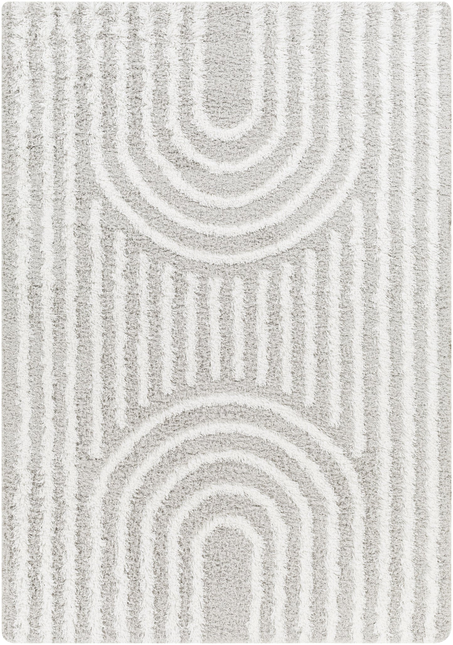 BLANCHARD Tapis Shaggy - Tapis Moderne, Salon, Chambre - Tapis Scandinave à Poils Longs, Doux, Moelleux, Entretien Facile - Blanc, Gris