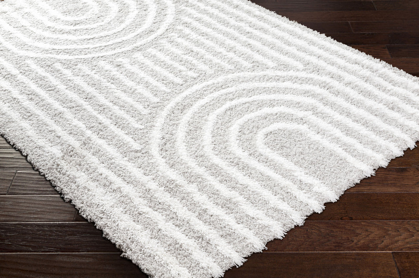 BLANCHARD Tapis Shaggy - Tapis Moderne, Salon, Chambre - Tapis Scandinave à Poils Longs, Doux, Moelleux, Entretien Facile - Blanc, Gris