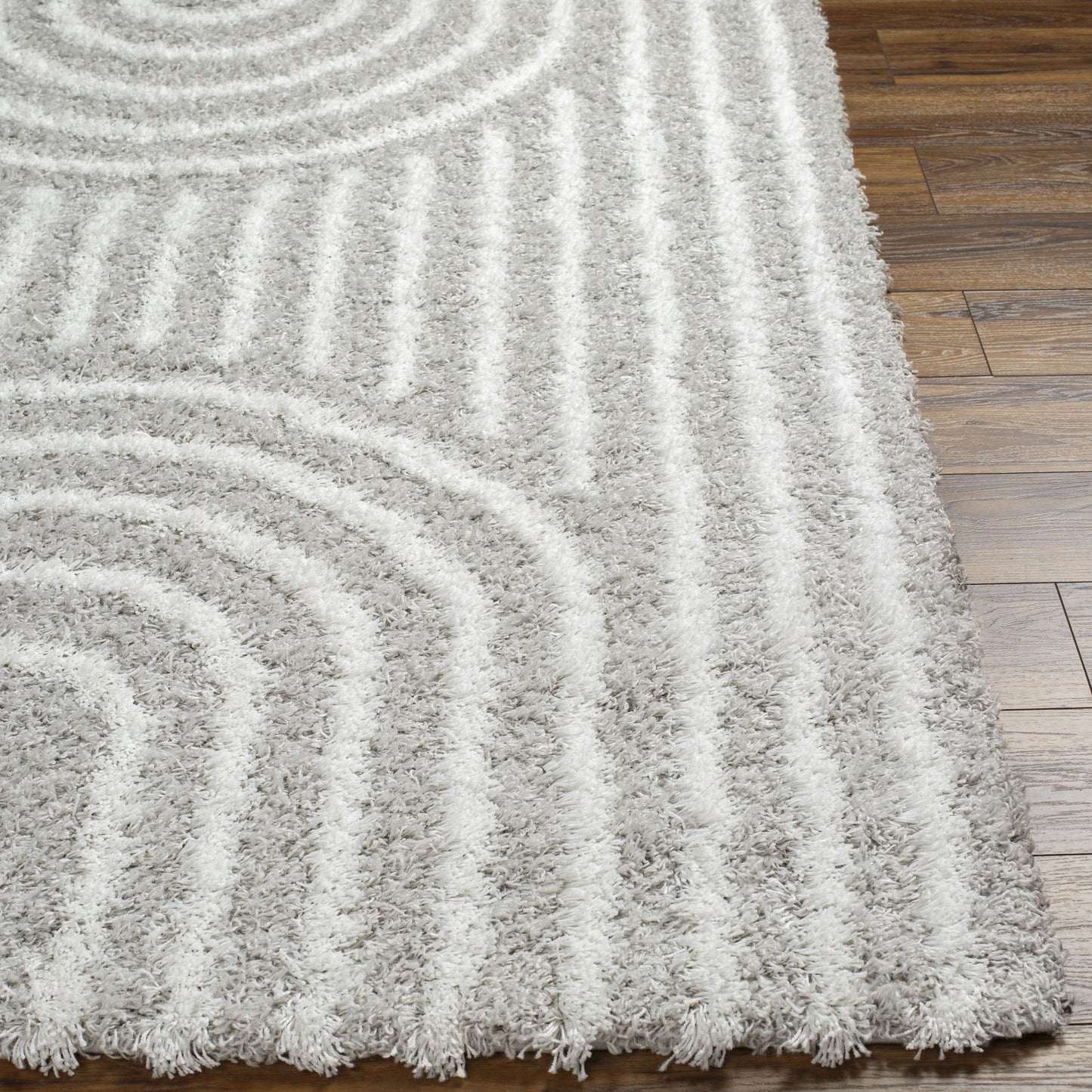 BLANCHARD Tapis Shaggy - Tapis Moderne, Salon, Chambre - Tapis Scandinave à Poils Longs, Doux, Moelleux, Entretien Facile - Blanc, Gris