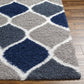 BLOCKTON Tapis Shaggy - Tapis Moderne, Salon, Chambre - Tapis Oriental à Poils Longs, Doux, Moelleux, Entretien Facile - Bleu, Gris