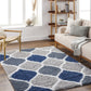 BLOCKTON Tapis Shaggy - Tapis Moderne, Salon, Chambre - Tapis Oriental à Poils Longs, Doux, Moelleux, Entretien Facile - Bleu, Gris