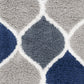 BLOCKTON Tapis Shaggy - Tapis Moderne, Salon, Chambre - Tapis Oriental à Poils Longs, Doux, Moelleux, Entretien Facile - Bleu, Gris