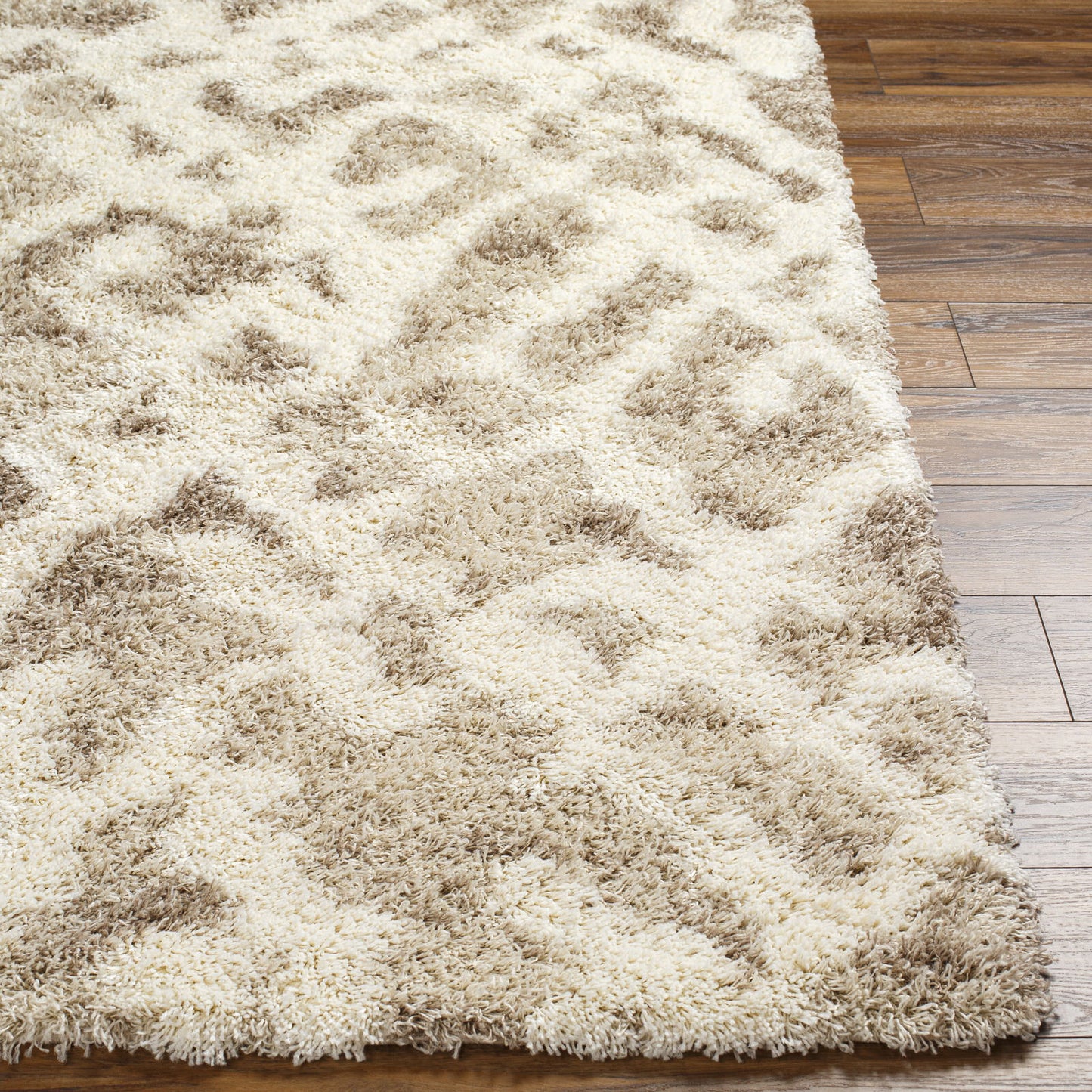 BOARDMAN Tapis Shaggy - Tapis Moderne, Salon, Chambre - Tapis Bohème à Poils Longs, Doux, Moelleux, Entretien Facile - Blanc, Beige