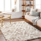 BOARDMAN Tapis Shaggy - Tapis Moderne, Salon, Chambre - Tapis Bohème à Poils Longs, Doux, Moelleux, Entretien Facile - Blanc, Beige