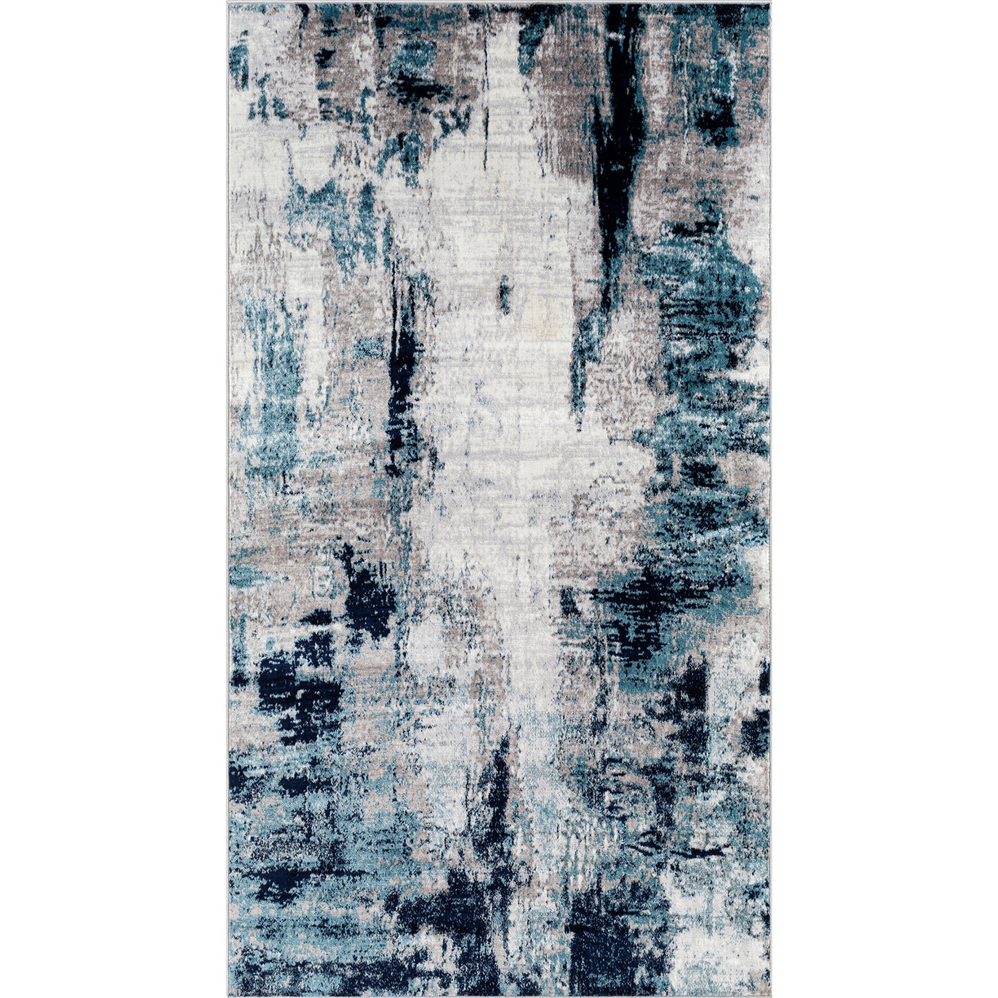 DOLE Tapis Abstrait - Tapis Moderne, Salon, Chambre - Tapis Design Marbre Moucheté à Poils Courts, Doux, Durable - Bleu, Blanc, Gris